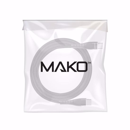 Picture of Mako Mako USB-C to USB-C 60W USB 2.0 2M Nylon Cable in Black in Bulk